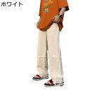 ワイドパンツ デニムパンツ メンズロングパンツ ジーンズ ヒップホップ ヴィンテージ ゆったり 伸縮性 ストレートパンツ おしゃれ カジュアル 耐摩耗 通気性 ファスナー付き ポケット付き 春 お出掛け
