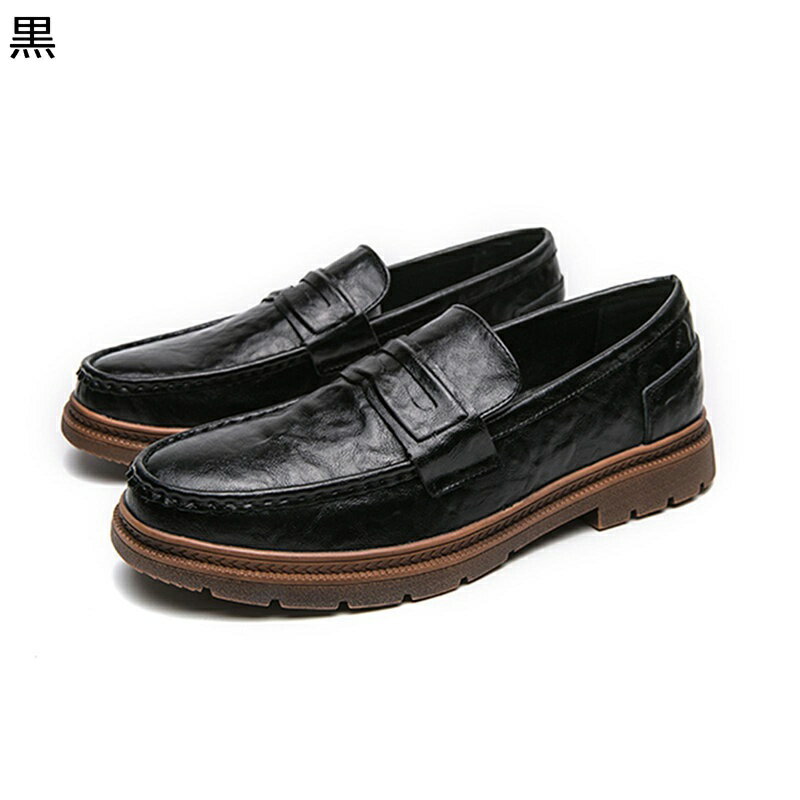 本革 ローファー 学生 レザー 厚底 モカシン 牛革 メンズ スリッポン 春夏 秋 ダンスシューズ 日常 き..