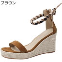 スカーフアンクルストラップ ウェッジサンダル 夏靴 レディース 草編みソール バックジッパー スクエアトゥ ビーサン ビーチサンダル 防水台 普段 走れる ビーチ 旅行 海 通勤 オフィス