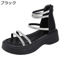 厚底サンダル レディース スパンコール ストラップ 夏用 バックジッパー 夏ブーツ カジュアルシューズ ファッション 滑り止め セクシー 滑り止め 軽便 快適 ...