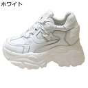 厚底靴 スニーカー 本革 レディース プラットフォーム レースアップ スポーツシューズ 運動 ローカット 走れる カジュアルシューズ インヒール 歩きやすい フ...