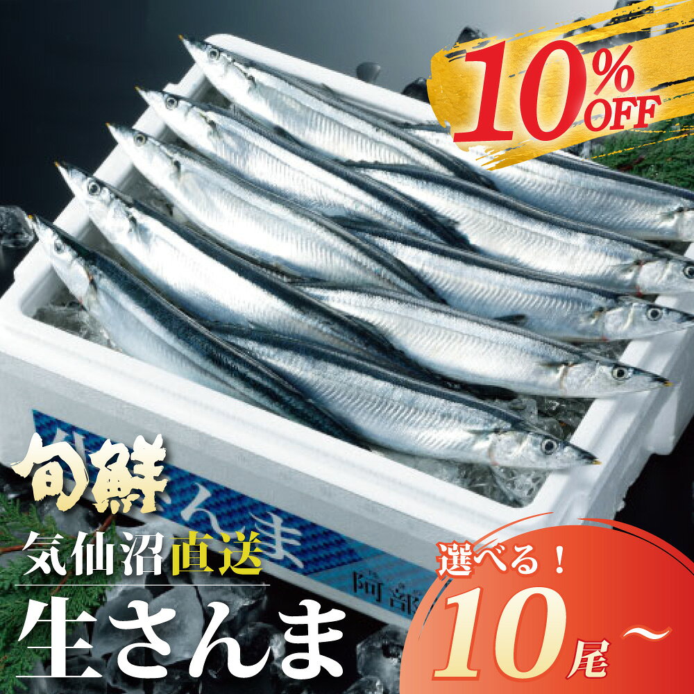【さんま10％OFF中！】 新物 生さんま 気仙沼産10尾～30尾 選べる 三陸産 鮮さんま 送料無料 秋刀魚 サンマ 獲れたて 当日発送 送料無料 産地直送 阿部長商店 秋の味覚 お取り寄せ グルメ 塩焼き 蒲焼き 生姜煮 お刺身 三陸【水揚げ次第順次発送】【指定日不可】