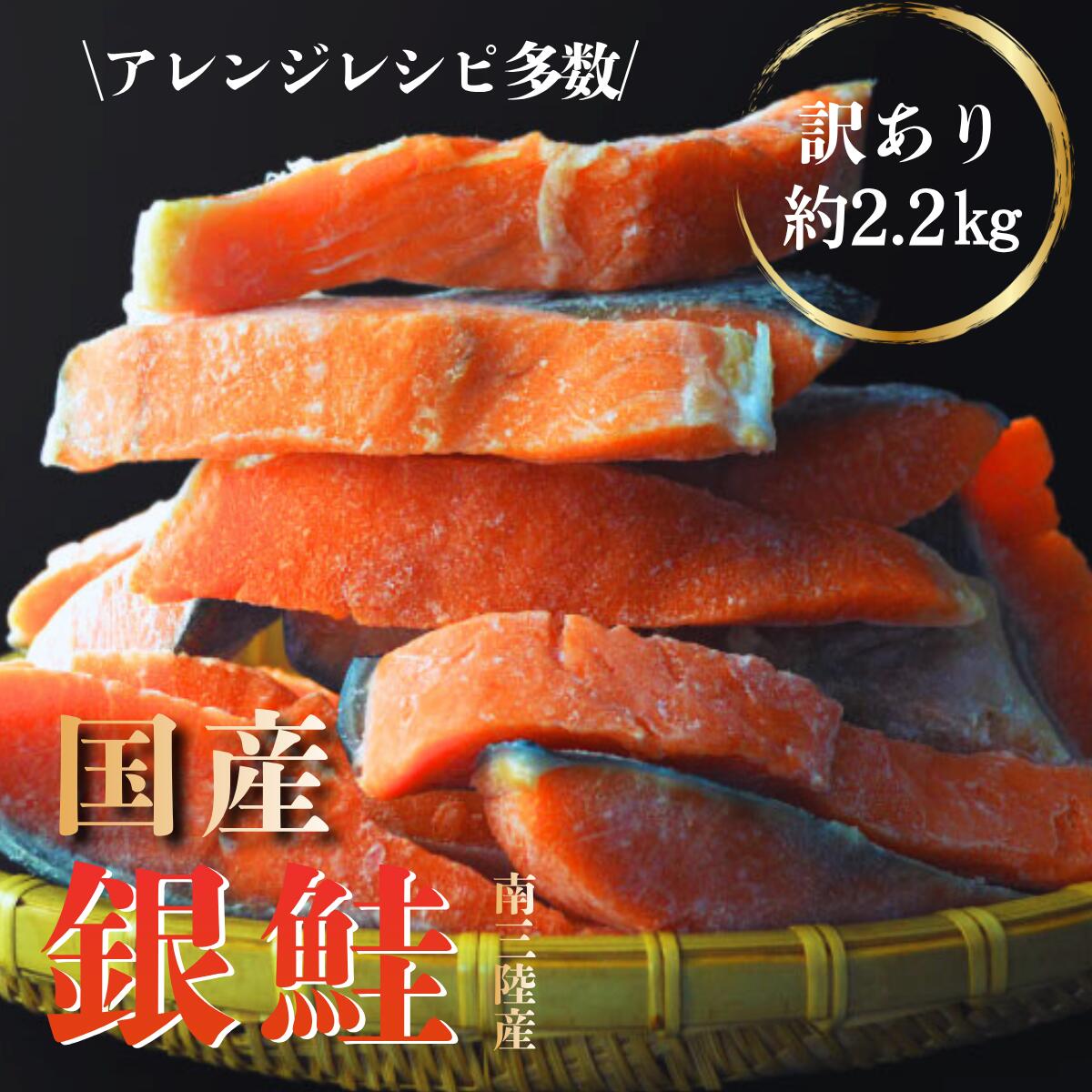 訳あり 銀鮭 切身 約2.2kg 無塩 南三陸産 国産 宮城県 不揃い 鮭 さけ サケ シャケ サーモン 切り身 鮭..