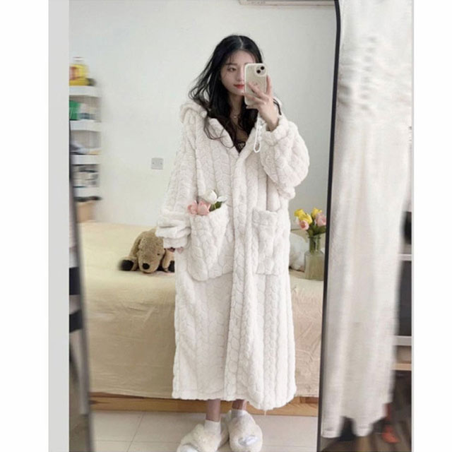 ナイトウェア 着る毛布 ロング丈 レディース 部屋着 ルームウェア かわいい 前開き...