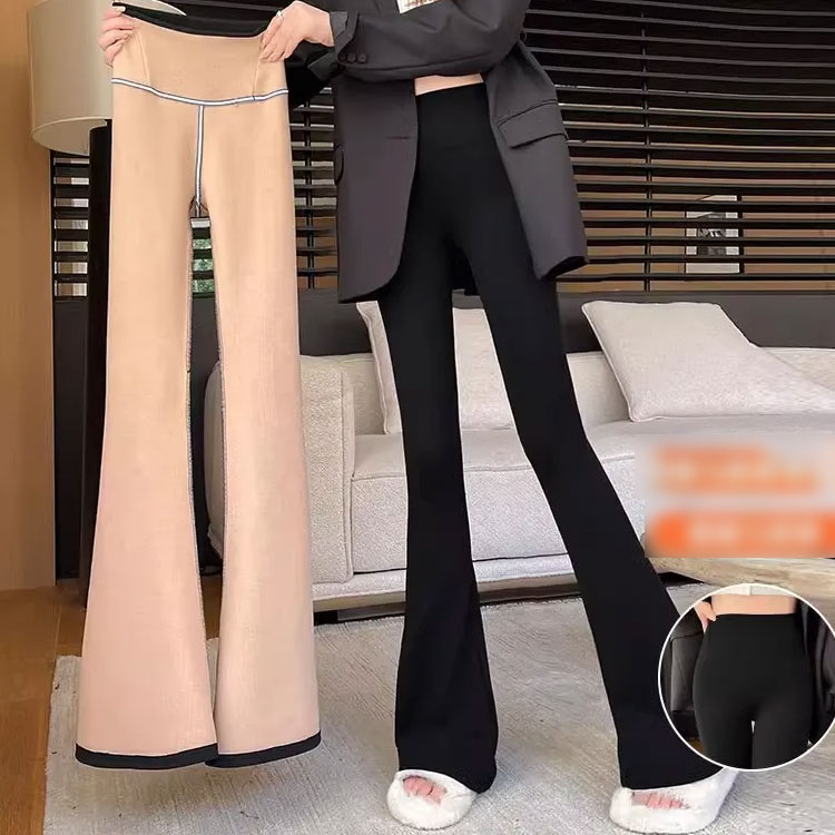 フレアパンツ カジュアル ロング丈 裏起毛 パンツ 伸縮性抜群 ハイウエスト ストレッチパンツ パンツ 中厚手 レディース ウエストゴム ボトムス シンプル 裏微起毛 秋 冬 細見え 脚長効果 美脚 防寒 シンプル カジュアル 無地 通勤 大人 お洒落