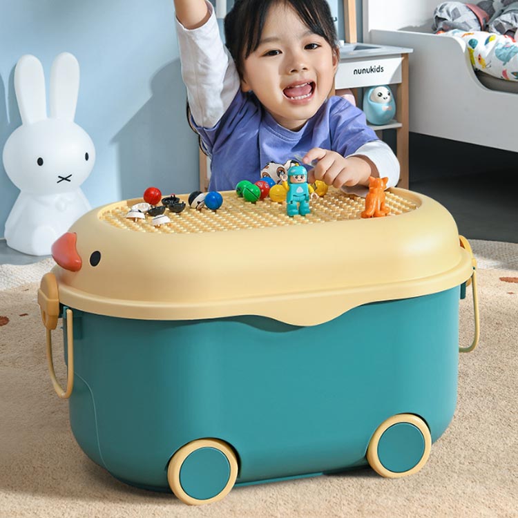 収納ボックス かわいい 小物 子供 おもちゃ入れ キャスター付き おもちゃ収納 収納ボックス ふた付き 赤ちゃん 大容量 多機能 玩具箱 取っ手付き収納かご 収納ケース 小物入れ おしゃれ お片付けボックス ぬいぐるみ 衣類 書類 整理 おもちゃ箱 [2]