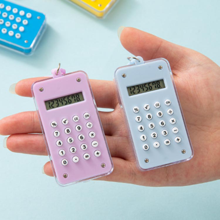 ポータブルポケット 2個入 電卓 可愛い 電卓 かわいい 持ち運び便利 8桁表示 電卓 ミニ 電子電卓 計算機 8ビット キャンディー色オフィス 学校 学生 子供 数学 学習