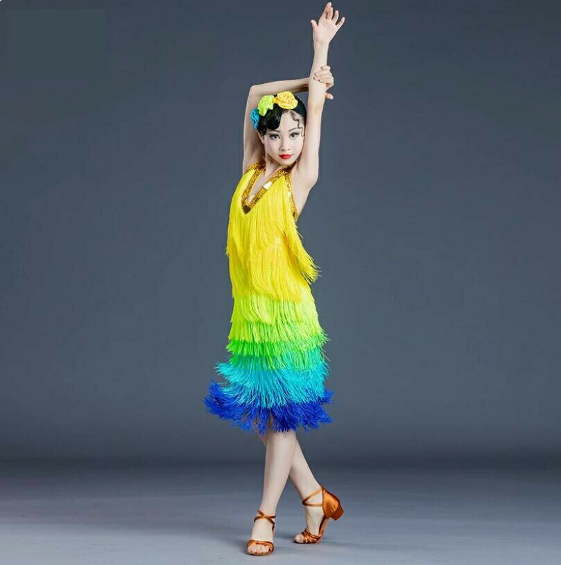 ゴージャス ラテンダンスドレス 子供 ラテンドレス 社交ダンス衣装 サンバ衣装 ジュニア ダンドレスラテン 高品質 ワルツ 社交ダンス ドレス 練習着 キッズ ...