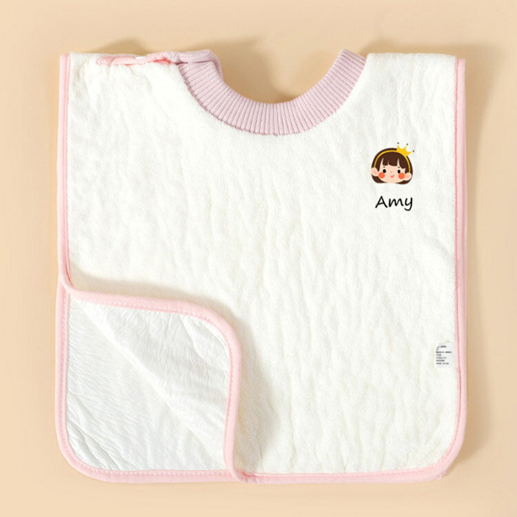 あべ商会 楽天市場店のタオルエプロン 防水 2枚セット 子供 おりこうタオル タオル 幼稚園 綿 スタイ 保育園 キッズ お食事 内祝い ベビー ギフト 給食 柔らかい スモック 2枚セット お食事エプロン 赤ちゃん ビブ よだれかけ 出産祝い 男の子｜アングル3