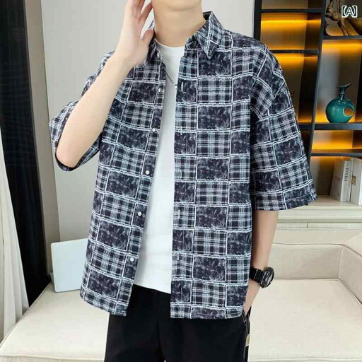 メンズ ファッション 春夏 秋冬 かっこいい オシャレ モテ 男性用 紳士服 服 韓国 シンプル 大人 チェック シャツ 半袖 個性 プリント シャツ 半袖 薄手 ホリデー インチ メンズ ファッション 春夏 秋冬 かっこいい オシャレ モテ 男性用 紳士服 服 韓国 シンプル 大人 チェック シャツ 半袖 個性 プリント シャツ 半袖 薄手 ホリデー インチ