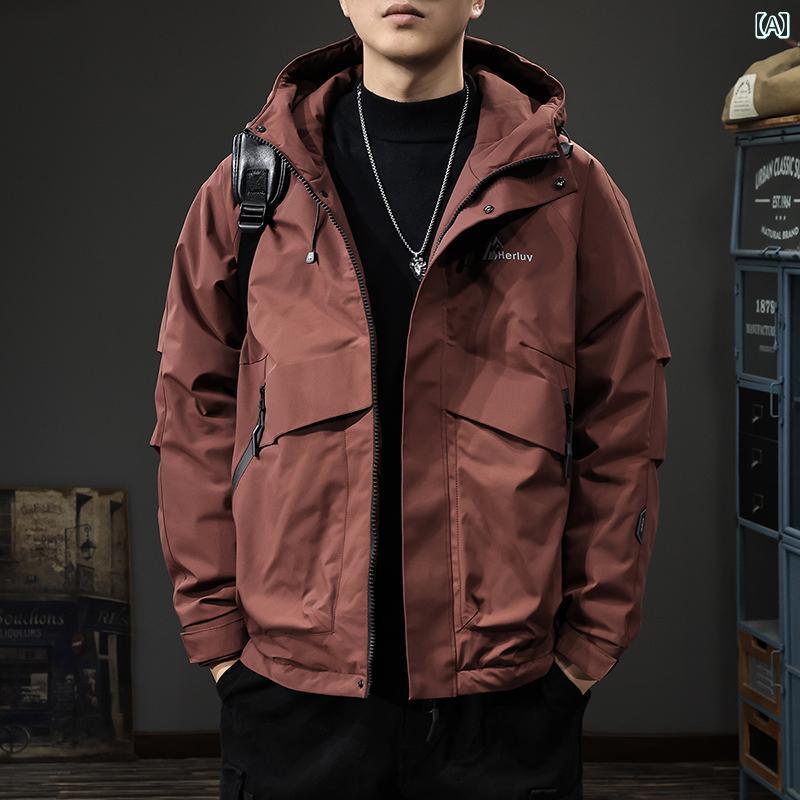 メンズ ファッション 春夏 秋冬 かっこいい オシャレ モテ 男性用 紳士服 服 韓国 シンプル 大人 マウンテンシリーズ 屋外 防風 チャージ ダウン ジャケット ワークジャケット ジャケット