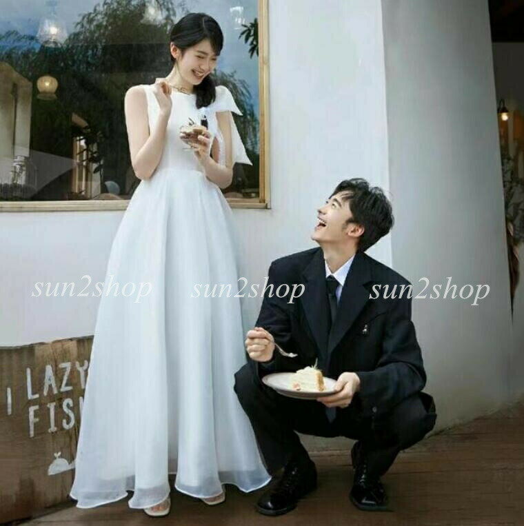 ウェディングドレス 高級感 お花嫁ドレス 前撮り/後撮り 森系 リボン シンプル 結婚式 挙式 白ドレス ロングドレス ファスナー フォトウェディング撮影 パーティードレス 二次会 演奏会 ピアノ ブライダル 海外旅行 披露宴 ワンピース ロマンティック 謝恩会 3