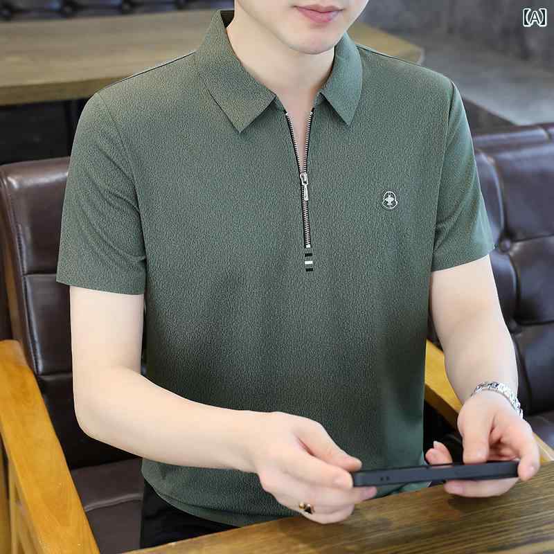 メンズ ファッション 春夏 秋冬 かっこいい オシャレ モテ 男性用 紳士服 服 韓国 シンプル 大人 ポロシャツ 半袖 T シャツ ビジネス カジュアル 半袖 冷感 トップ ウェア