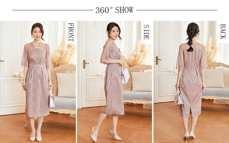 パーティードレス 大きいサイズ 体型カバー 結婚式 ワンピース パーティー お呼ばれ ドレス シンプル きれいめ フォーマル ママ 母 春夏 秋 大人 可愛い 半袖 袖あり お呼ばれドレス