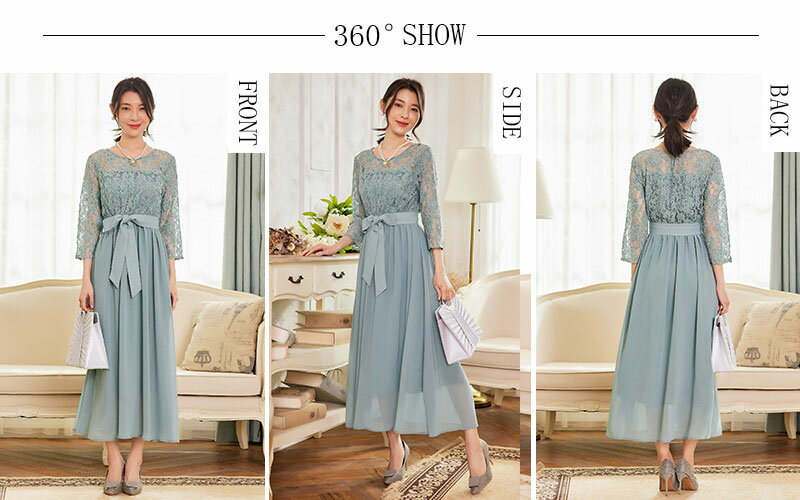 パーティードレス ロング丈 大きいサイズ 半袖 結婚式 ワンピース マタニティ フォーマル レース フリル ドレス マキシ きれいめ 楽チン 可愛い 半袖 袖あり お呼ばれドレス ゆったり フリル 大人