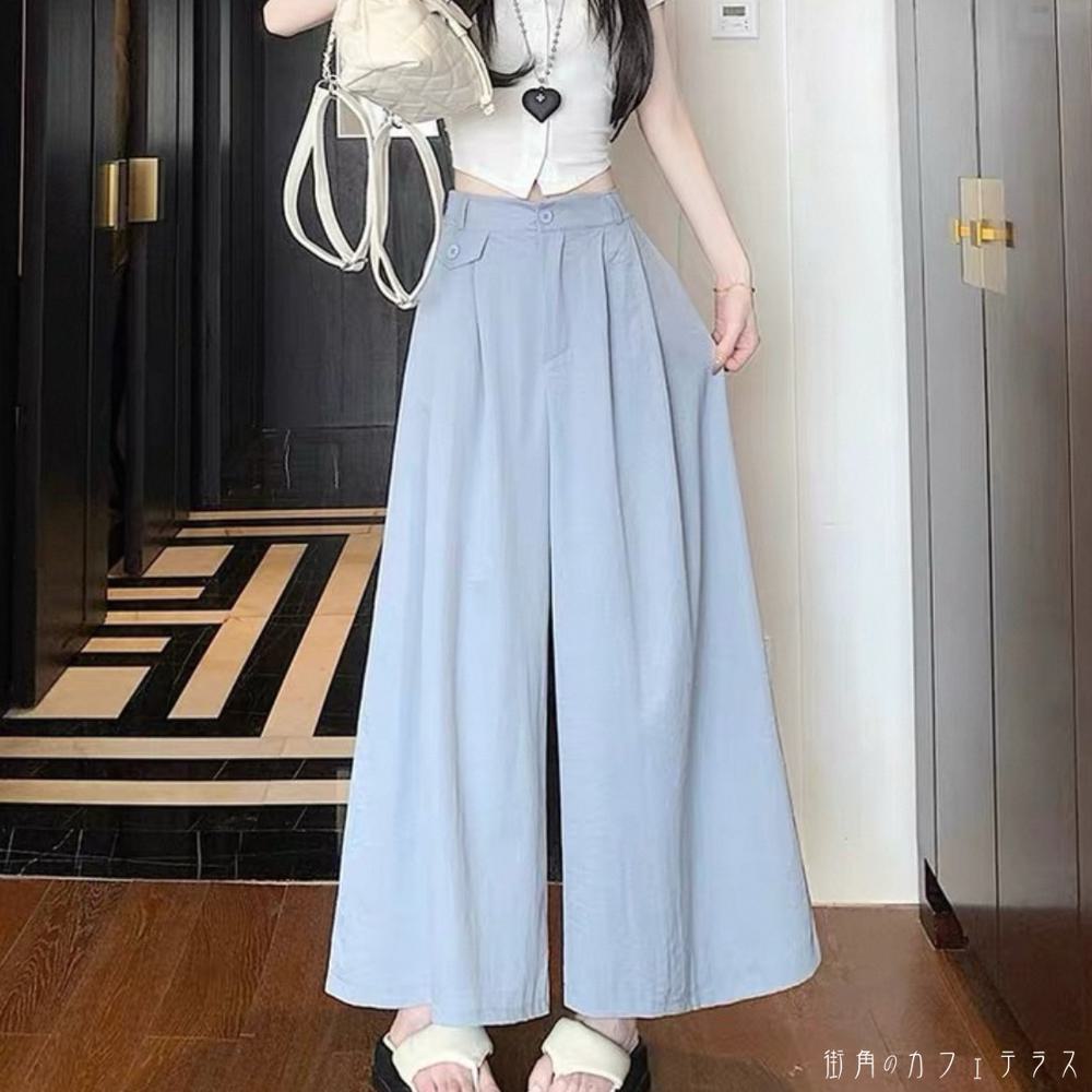 ワイドパンツ 3色 フレア Aライン ガウチョ ボトム ロング ポケット 薄手生地 かわいい 大人可愛い 大人女子 綺麗 シンプル カジュアル 大人 上品 おしゃれ お洒落 こなれ感 ラフ コンサバ 着痩せ レディライク 無地 夏 30代 40代 レディース 女性用 デート お出かけ 女子会