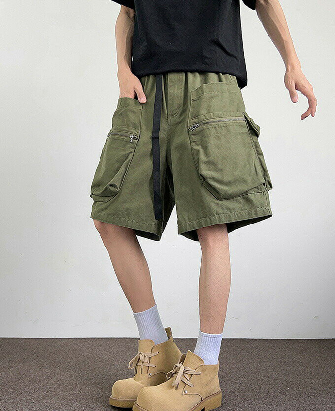 ハーフパンツ 五分丈 カーゴパンツ メンズ ワイドパンツ ショートパンツ ワークパンツ 短パン チノパン 多ポケット スポーツ 通学 通勤 カジュアル ゆったり 大きいサイズ 着痩せ おしゃれ お兄系 ストリート系 運動 ファッション 夏物 送料無料