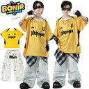 キッズダンスウェア 派手系ダンス衣装 バスケット ユニフォーム HIPHOP系 男女兼用 トレンドジュニア服 オーバーサイズTシャツ 黄黒配色 ロゴプリント ワイドダメージパンツ チェック腰巻き風 ダンスステージ 衣装 セットユニット衣装 チーム用ダンス服 110cm-180cm