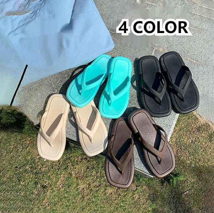 スリッパ レディース 靴 韓国風 シンプル ぺたんこ 夏用 歩きやすい 痛くない 美脚サンダル おしゃれ ..