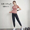 送料無料 レディース スポーツウェア Tシャツ ズボン 運動服 ヨガウェア 上下セット ジム ダイエット 体操服 速乾 トレーニングウェア ランニング ウェア ...