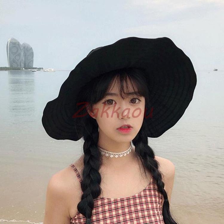 帽子　レディース　春夏　レディースキャップ　ハット　アウトドア　リゾート　ビーチ　ワイドハット　UV カット　日よけ　シンプル　軽い(4)