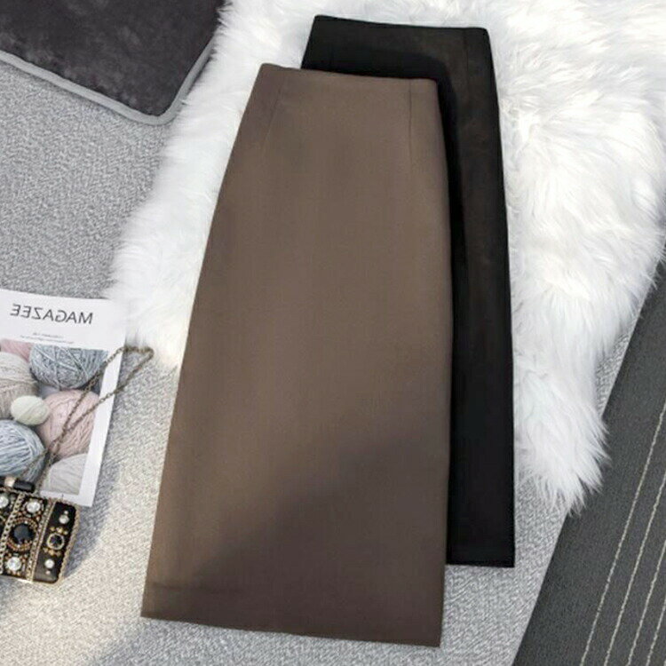 マキシスカート 春秋 バックスリット 厚手 ロング丈 秋冬 マキシ ミモレ丈 ナロー きれいめ スカート タイト バックファスナー ロングスカート スリット ナロー タイト スリット きれいめ ナロースカート