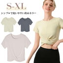 ウエスト フィットネス クロスデザイン かわいい 無地 セットインスリーブ 半袖 クロップド丈 へそ出し ダンス おしゃれ 薄手 韓国 ヨガウェア レディース ...