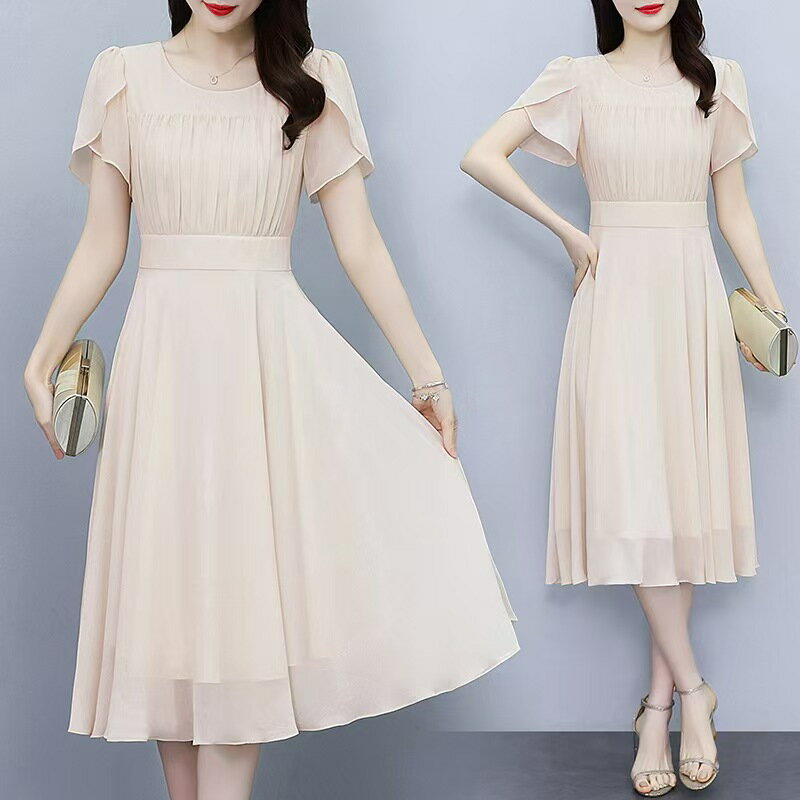 夏 半袖 ワンピース シャツワンピース レディース ロングワンピース きれいめ 薄手 パーティードレス ドレス 結婚式 マキシ チュニック カジュアルワンピース リゾートワンピース one piece 大きいサイズ 大人可愛い 体型カバー 着痩せ 上品 スカート 春 洗える40代50代60代