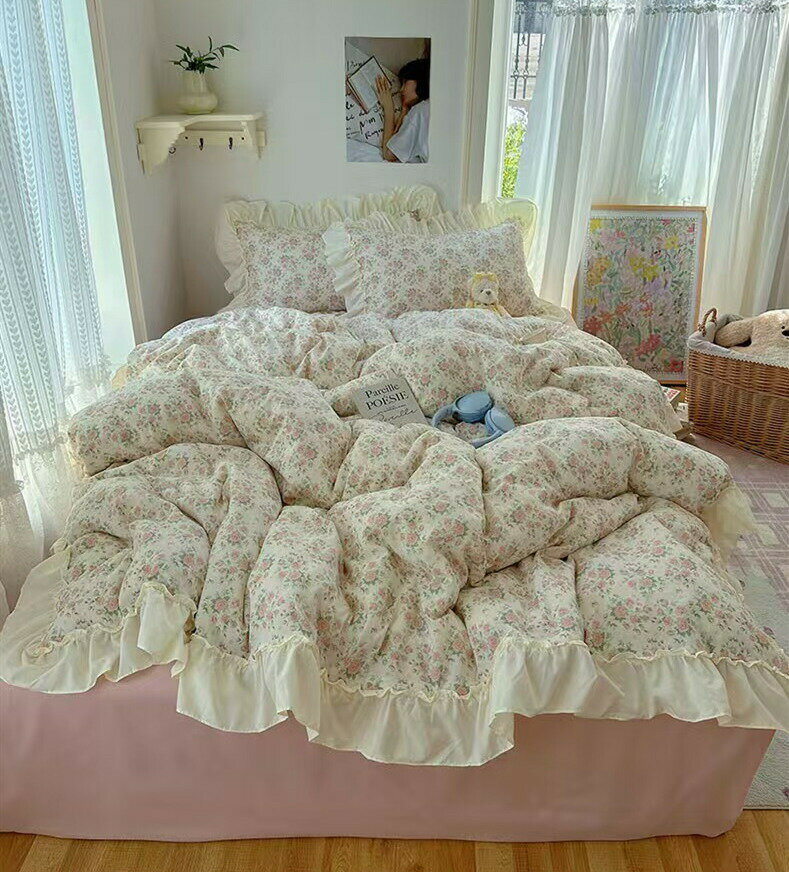 布団カバー セット シングル かわいい 3点セット 4点セット 花柄 可愛い 姫系 布団カバーセット 春夏 ..