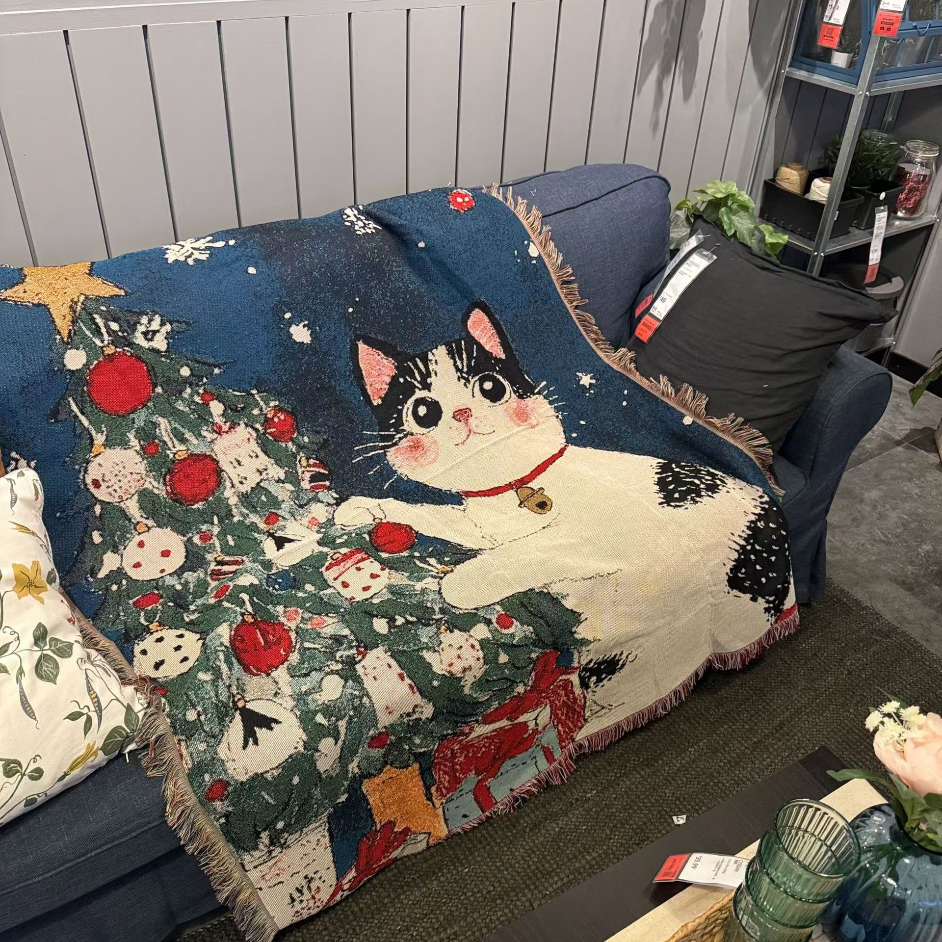 ソファーカバー タペストリー マルチカバー 猫 ネコ柄 ファブリック装飾用品アート スローケット 壁掛..