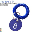 クローク札 プラスチック ナンバー札 番号タグ 荷物札 宿泊 1-100番 リング付き 番号札 ロッカー カラーフダ 100枚セット ドア番号札 預かり番号札 ...