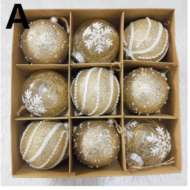 クリスマスオーナメント オーナメントセット クリスマスボールペンダント　ボール9個入8CMシーンペンダ..