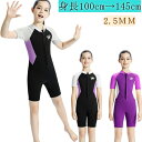 ウェットスーツ 子ども用 2.5mm フルスーツ 半袖 ショートパンツ マリンスポーツ ダイビングスーツ キッズ 子供 女の子 ダイビング用 耐久性 保温性 おしゃれ UVカット 日焼け防止 長袖 水着 ビーチ 海水浴 水泳 シュノーケリング サーフィン 100cm~145cm 海外通販