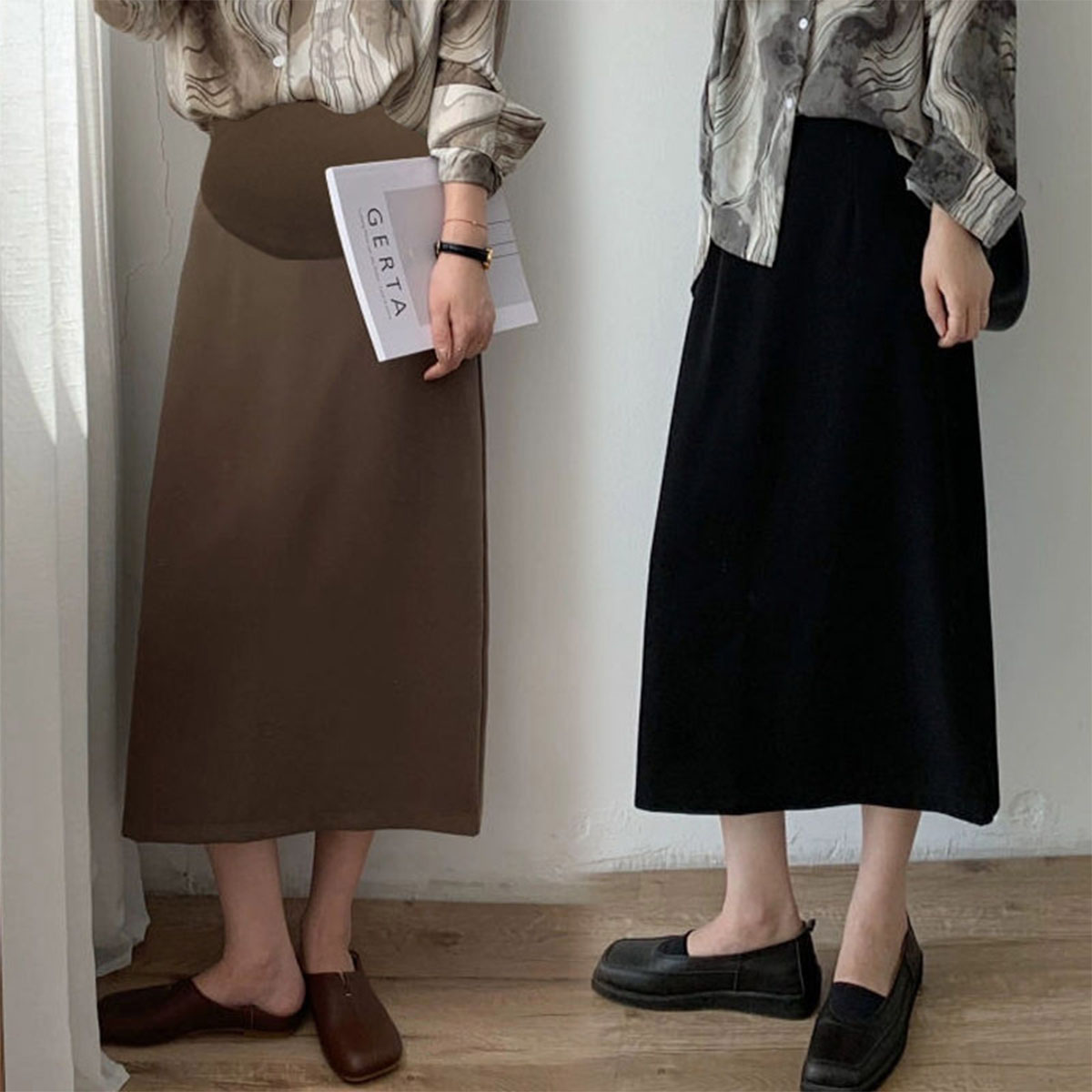マタニティ スカート タイトスカート 妊婦服 プリーツ スカート キレイめ 通勤 オ...