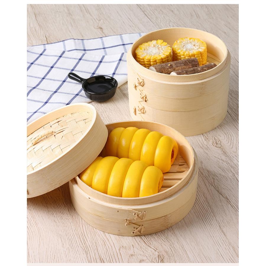 せいろ蒸し器 初心者一式セット 24cm 2段 蓋 中華 点心 肉まん 小籠包 シュウマイ ...