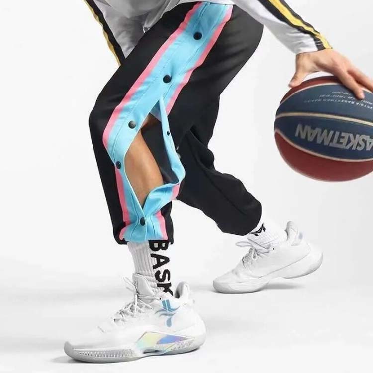 スナップボタン レディース 裾ボタン 大人 メンズ キッズ バスケットボールパンツ ...