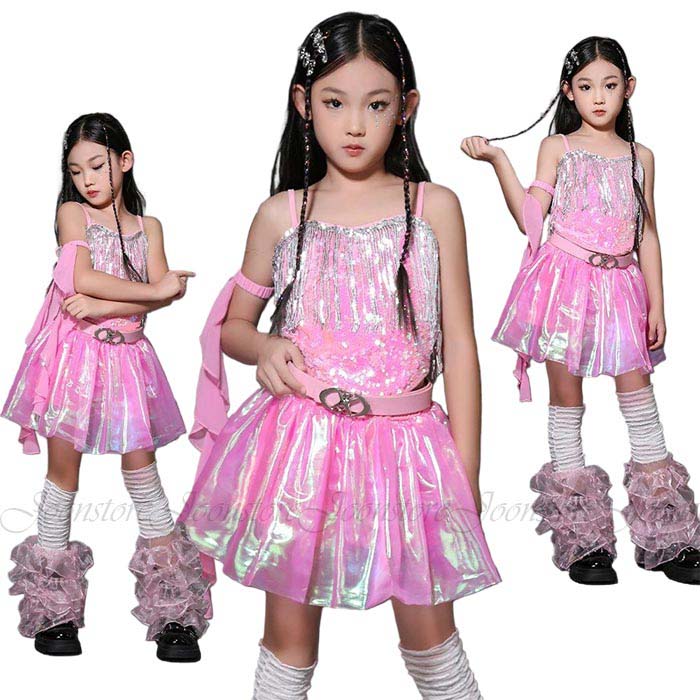 樂天商城 - キッズ スパンコール ダンス 衣装 セットアップ 女の子 キラキラ フリンジトップス ジャズダンス 衣装 チアガール 衣装 チア ダンス衣装 上下セット 120 130 140 150 160 170 子供服 キッズ ジュニア 舞台ステージ衣装 ジュニア 発表会 ダンス衣装 派手 舞台 応援団