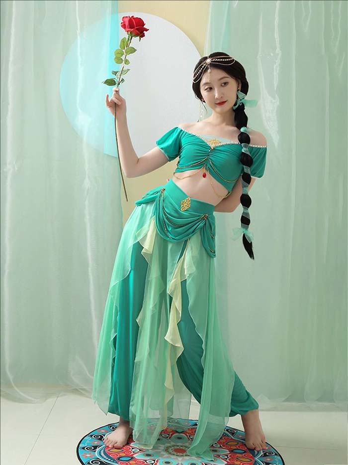 ハロウィン コスプレ衣装 ベリーダンス 衣装 セット アラビアン衣装 ジャスミン コスプレ コスチューム 衣装 民族風 アラビアン仮装 舞台衣裳 チョリ パンツ アラビアン 衣装 コスプレ衣装 コスチューム ステージ 衣装 ハロウィン 仮装 余興 イベント abefirm-10092098 あべ商会 楽天市場店 サンプル画像3