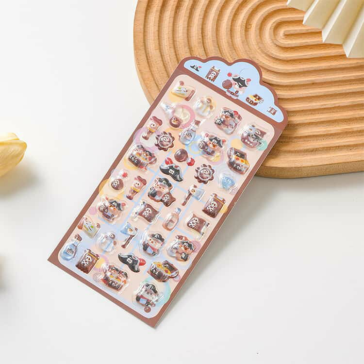 キャラクター 3D立体クリスタルシール ぷっくり キャラクターステッカー デコシール 韓国 全6種/6枚入り ぷっくりシール シール帳 ご褒美シール かわいい つやつや キラキラ ぷにぷに 送料無料 abefirm-10098257 あべ商会 楽天市場店 サンプル画像3
