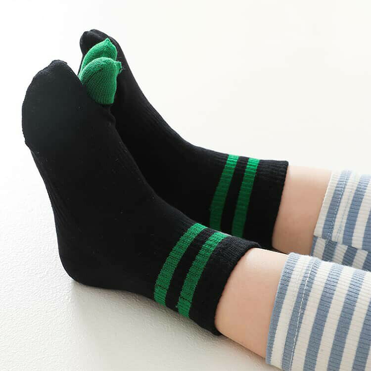 足袋ソックス キッズ ハイソックス 5足組 足袋 ソックス 2本指靴下 くるぶし 靴下 ...