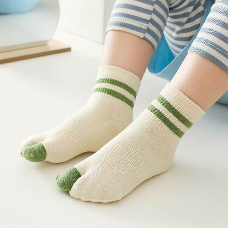 足袋ソックス キッズ ハイソックス 5足組 足袋 ソックス 2本指靴下 くるぶし 靴下 ...