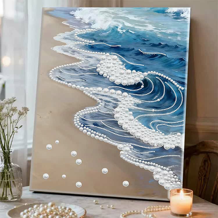 ビーズアート ビーズ パールアート インテリア 波 手芸キット 飾り キット 手作り ...