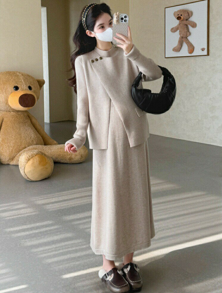 送料無料マタニティ マタニティウェア マタニティワンピ 授乳服 2点セット 妊娠服 ...