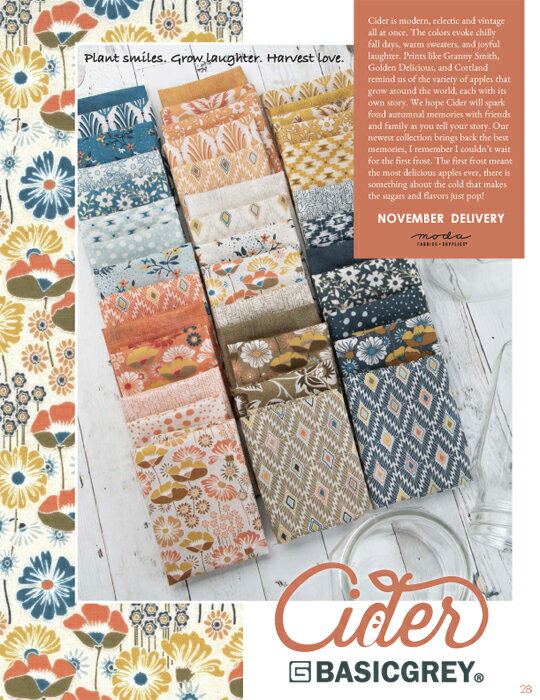 【Moda モダ】Cider-30645-16(2E-06) 小花柄 ブルー ノスタルジック コットン100% シーチング【10cm単位販売】