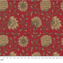 【Moda モダ】Bonheur De Jour-13912-12(2A-04) 花柄 レッド系 アンティーク コットン100% シーチング French General フレンチジェネラル 【10cm単位販売】(3)