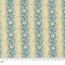 【Moda モダ】Kate's Garden Gate-31643-16(2E-07) ブルー系 クリーム色 青色 花柄 テクスチャ ストライプ アンティーク コットン100% シーチング【10cm単位販売】