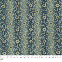 【Moda モダ】Kate's Garden Gate-31643-17(2E-07) ブルー系 スカイブルー 水色 花柄 テクスチャ ストライプ アンティーク コットン100% シーチング【10cm単位販売】