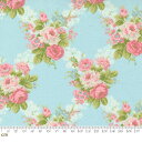 【Moda モダ】Cottage Linen Closet-18730-14(2D-01)(2D-02) スカイブルー系 ピンク系 パステル 大花柄 ブーケ柄 大柄 ヴィンテージ風 コットン100% シーチング【10cm単位販売】(3)