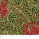 【Moda モダ】Morris Holiday Metallic-7310-15M(メタリック加工)(2E-02)ブラウン系 グリーン系 ゴールドラメ 花柄 植物柄 クリスマス柄 コットン100% シーチング【10cm単位販売】(3)