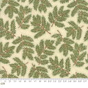 【Moda モダ】Cardinal Song Metallic-33423-12M(メタリック加工)(2D-05) ホワイト系 グリーン系 白色 緑色 ゴールド 植物柄 クリスマス コットン100% シーチング【10cm単位販売】(3)